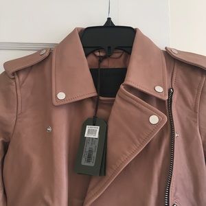 All Saints Fern Leather Biker Jacket size 0